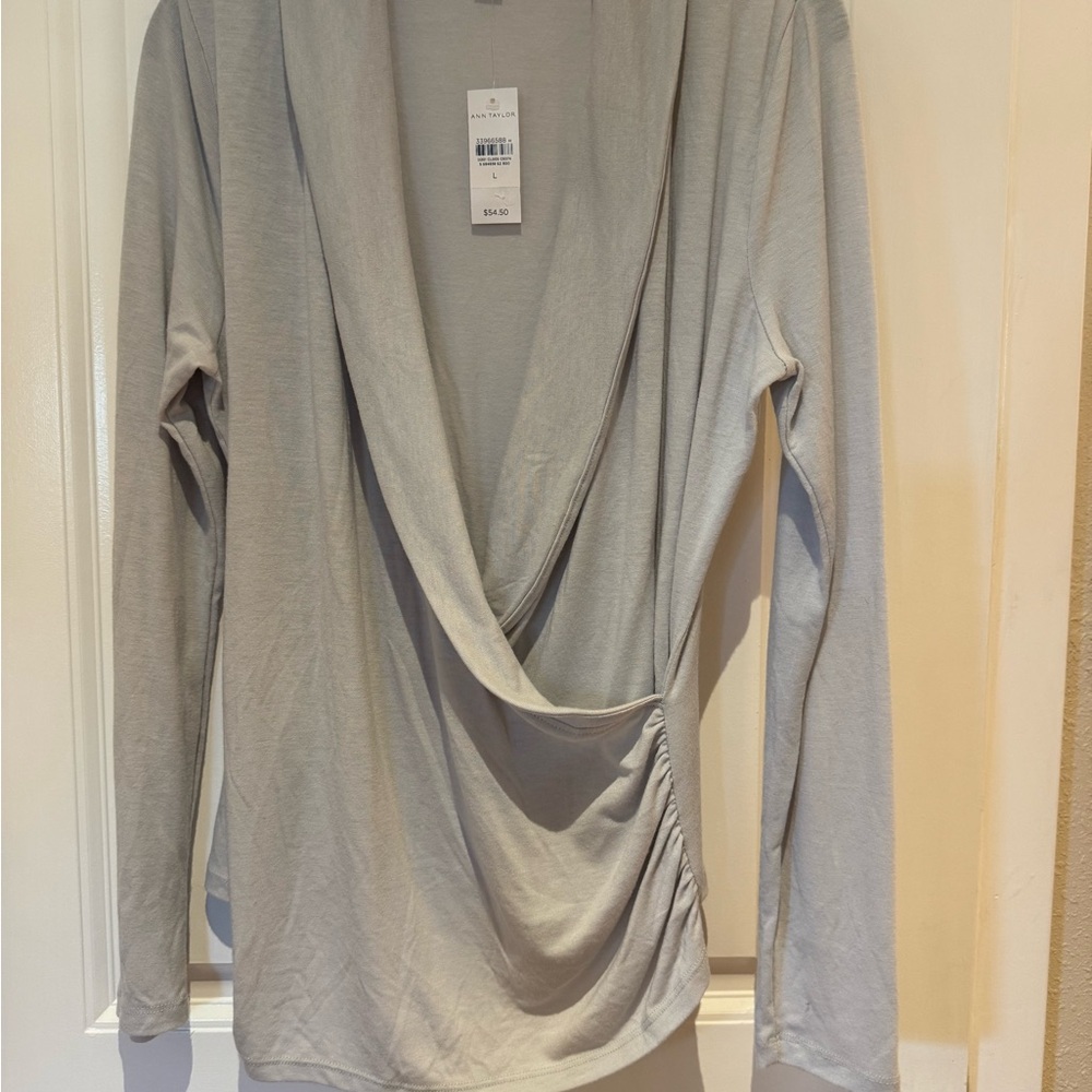 Ann Taylor Shawl V Neck Sweater
